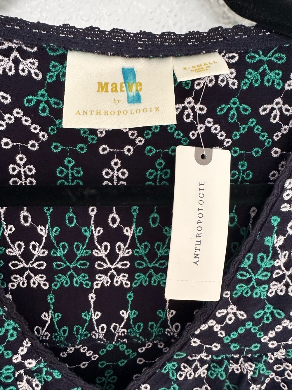 NEW NWT Anthropologie Maeve Cammie Embroidered Peplum Top - Picture 7 of 8